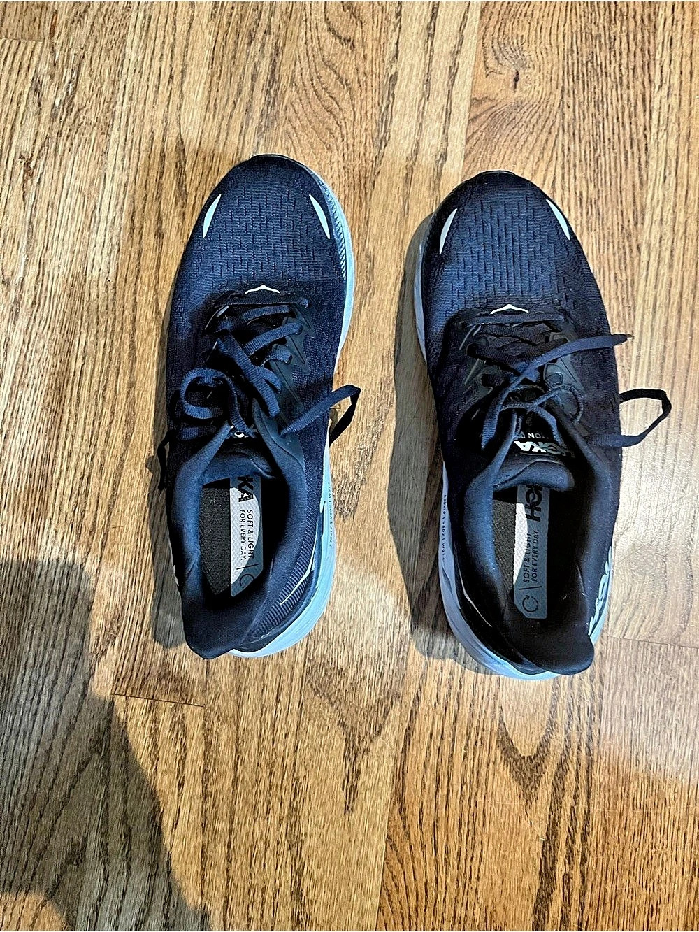 HOKA Clifton 8 Black & White Athletic Shoes